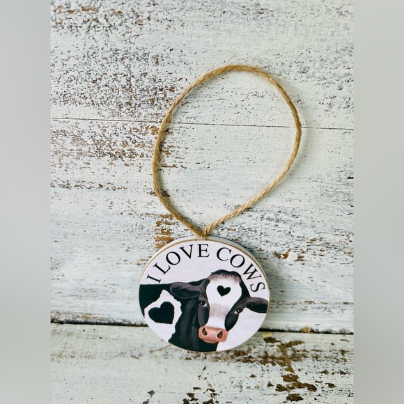 *I Love Farm Animal Round Ornament, Cows - Picture 8 of 12